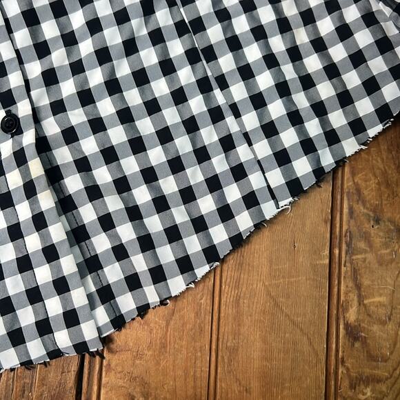 Women’s Marques Almeida black white check long sleeve blouse top size large - Picture 5 of 10